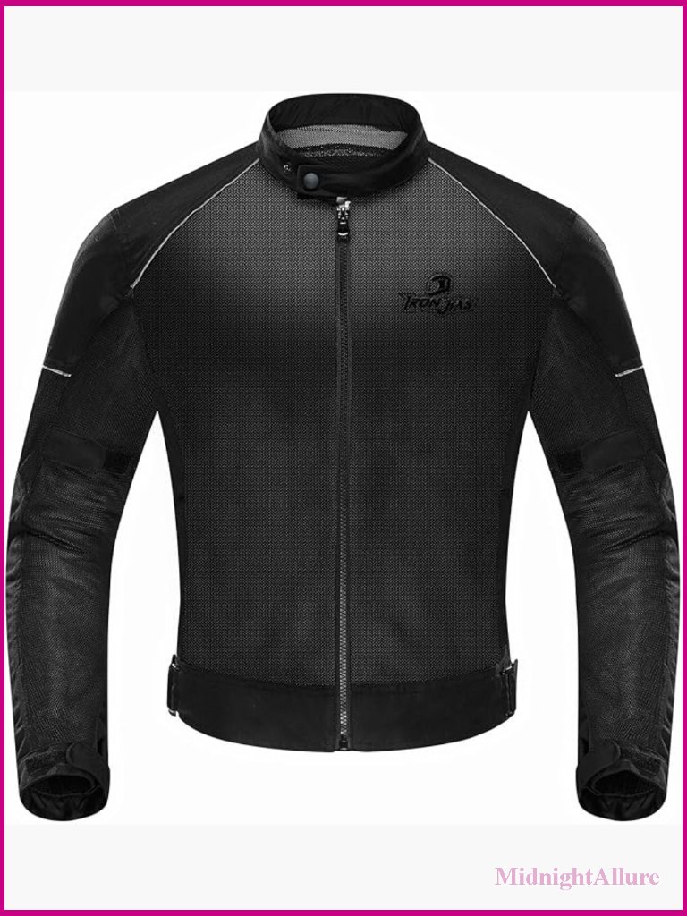 Breathable Mesh Motorcycle Jacket With Ce Armor, Slim Fit, Long Sleeve,
